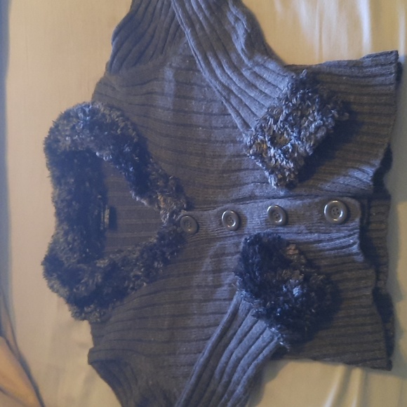 Grey Sweater Button Up - Picture 2 of 4